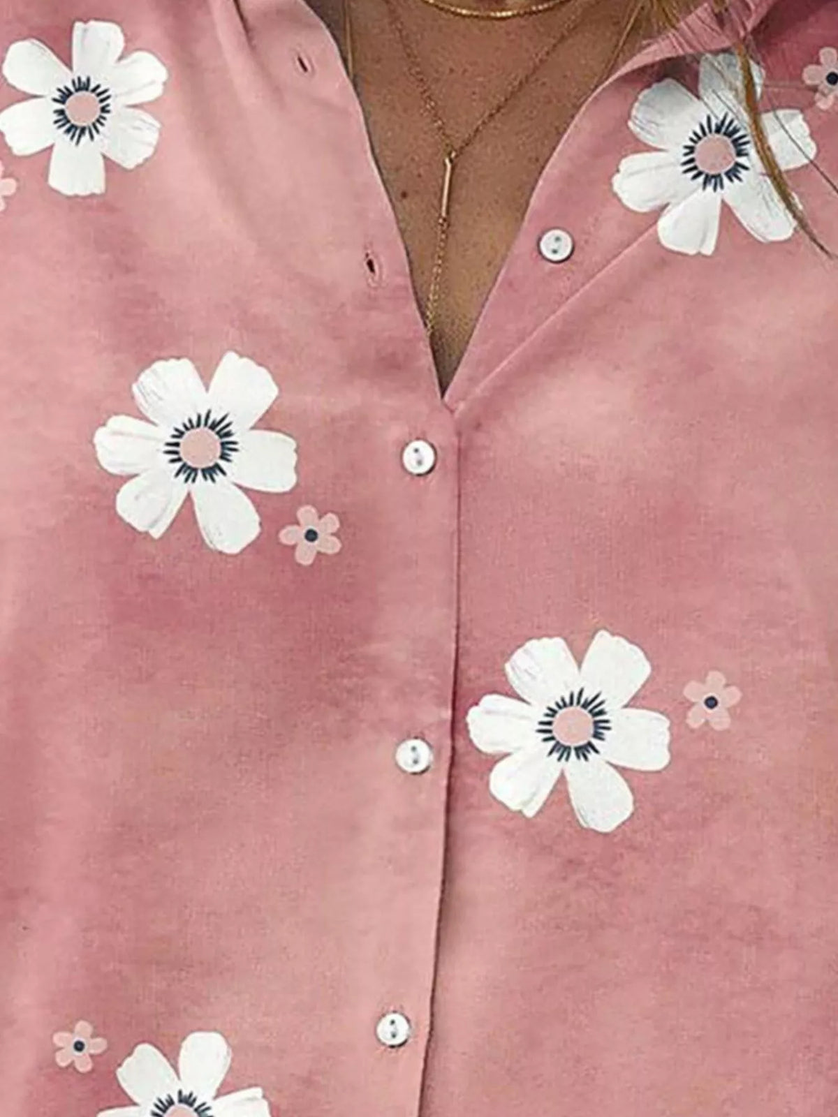 Floral Button-Down Casual Shirt – Plus Size — view 4