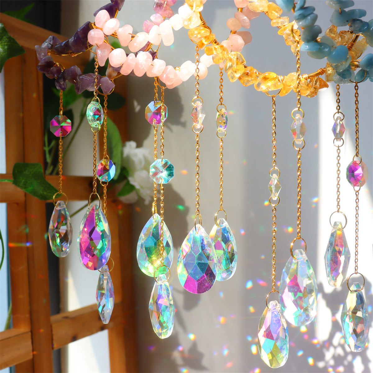 Crescent Moon Window Pendant – Celestial Suncatcher | Organic Truth — image 2