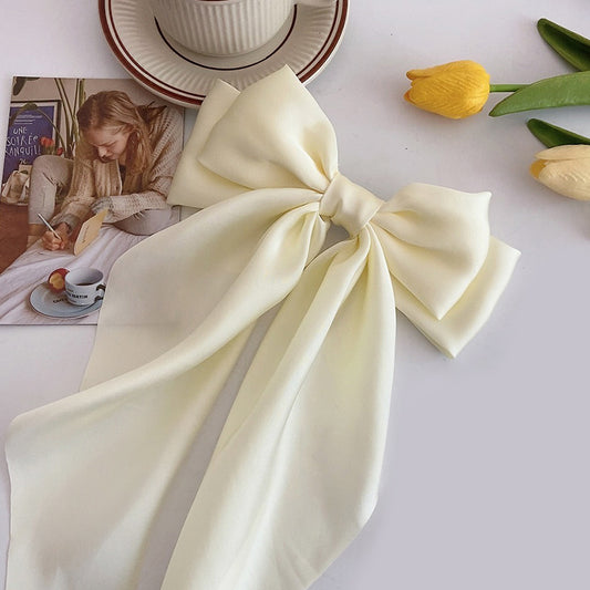 Satin Ribbon Bow Hair Clip – 4 Colors – view 2