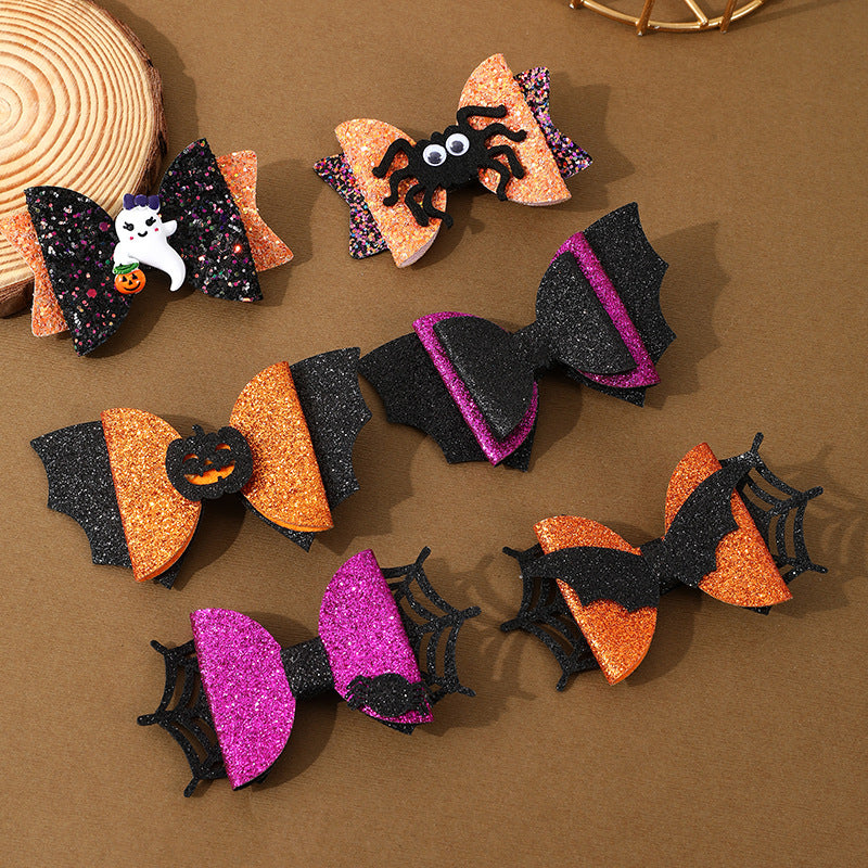 Halloween glitter bow hair clip – detail view 6