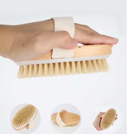 Boar Bristle Palm Bath Brush with Strap – view 2