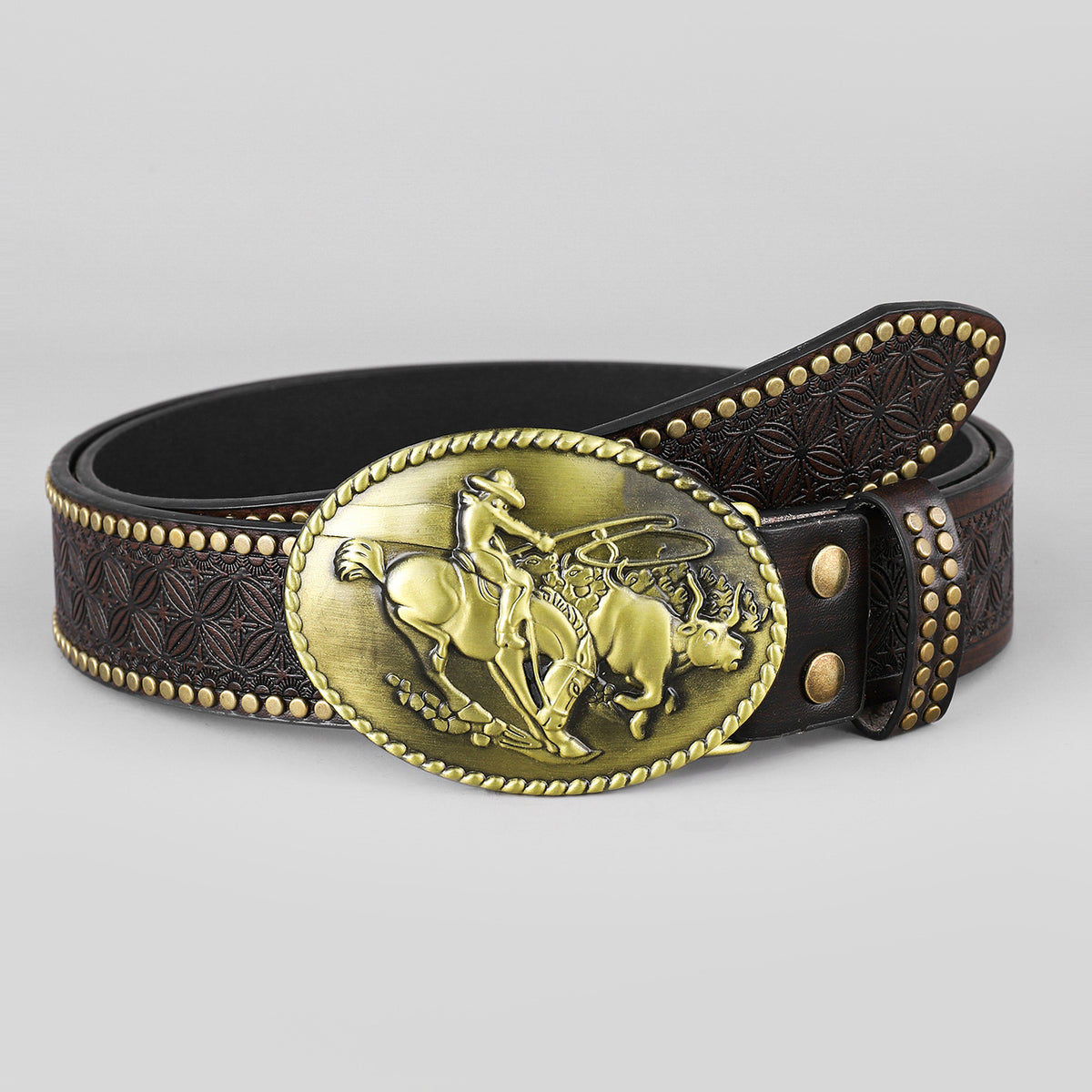 Longhorn Studded Western Belt – 4 Buckle Styles – view 11