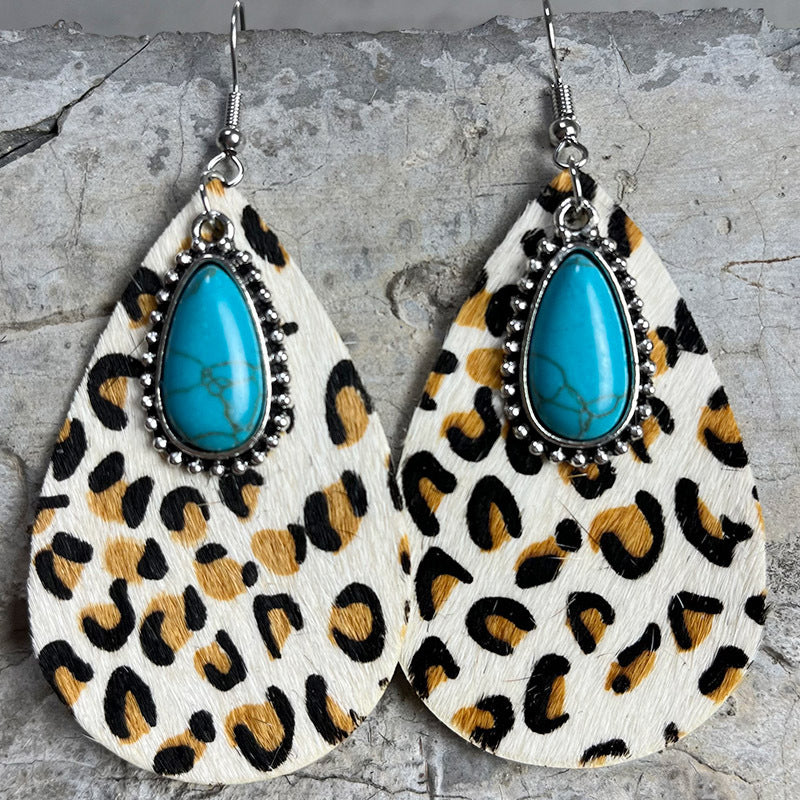Animal-print teardrop earrings – detail view 9