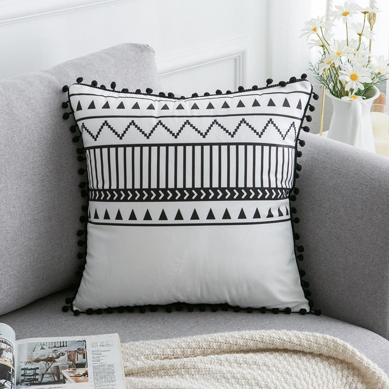Boho Geometric Throw Pillow Cover with Tassels – view 8