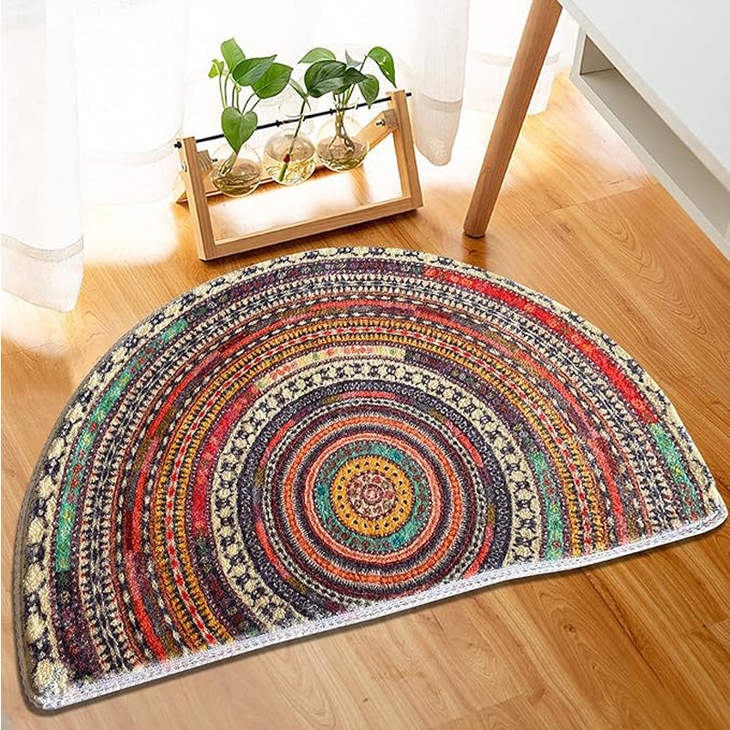 Boho Half-Round Door Mat – Mandala Semicircle Rug – view 3
