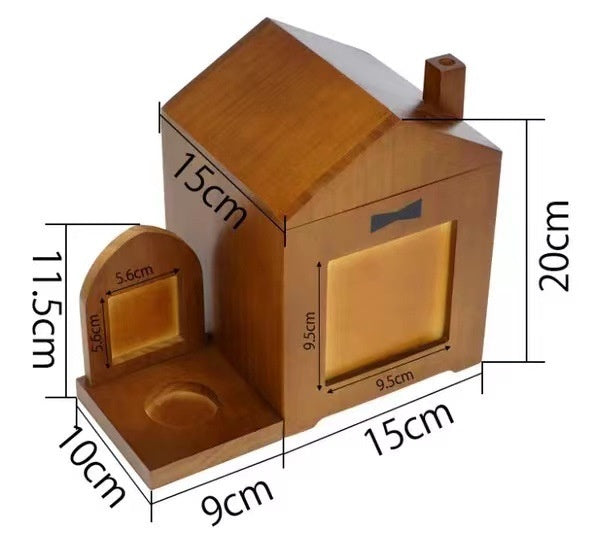 Pet Urn for Ashes – Wood Cabin Box – view 3