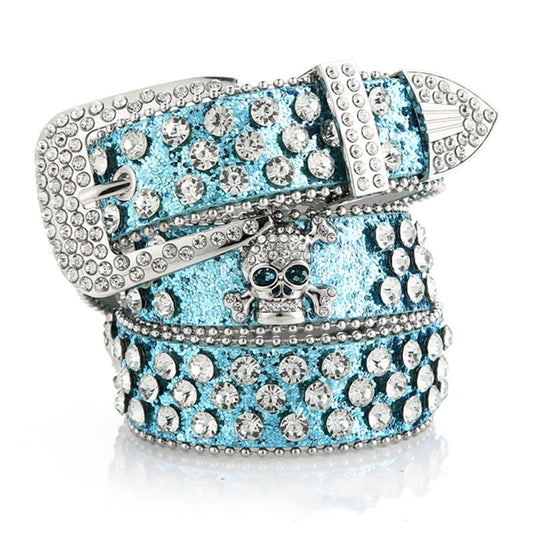 Rhinestone Skull Cowgirl Belt – 6 Colors – view 2