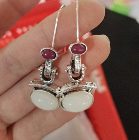 Purple Soft-Glow Drop Earrings – Dual Tone — product photo 7 | Organic Truth