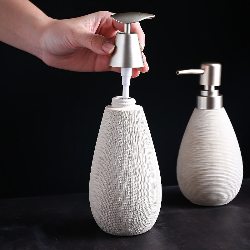 Brushed Ceramic Soap Dispenser – Short or Tall – view 4