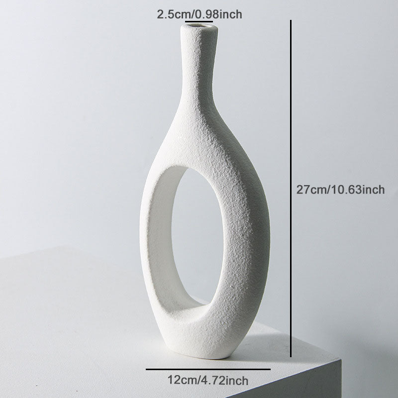Matte Ceramic Hollow Vase – 4 Shapes – view 3