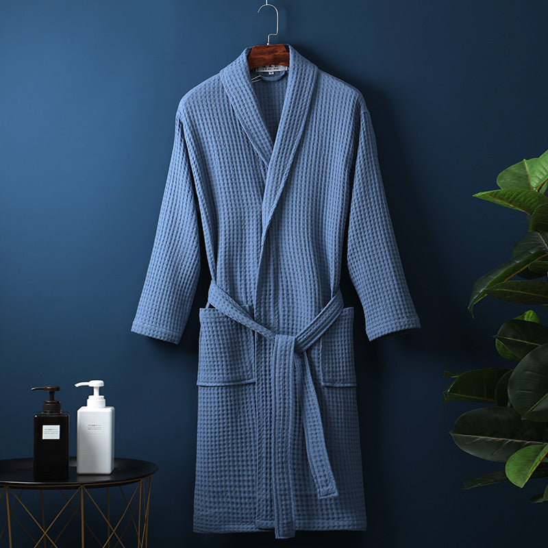 Cotton Waffle Bathrobe – 9 Colors – view 6
