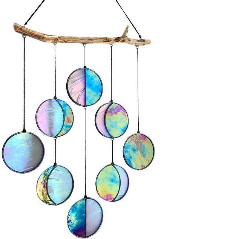 Iridescent Moon Phase Wall Hanging – Celestial Nursery Decor – view 2
