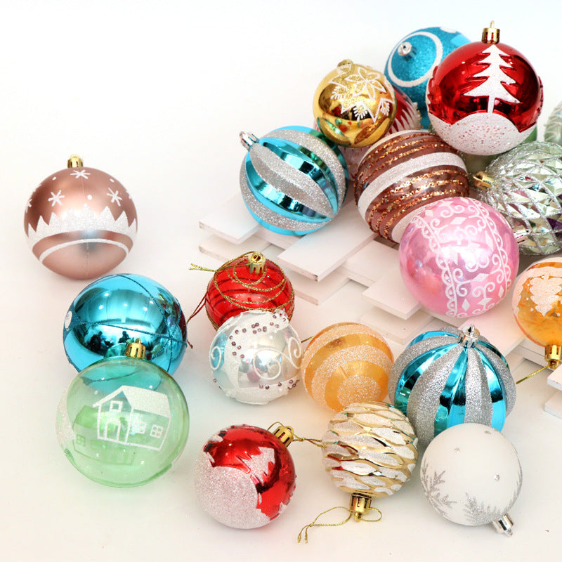 Painted Christmas Ball Ornaments – Set of 24