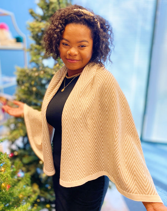 Organic Truth | Riverside Buttoned Knit Wrap — product photo 2 | Organic Truth