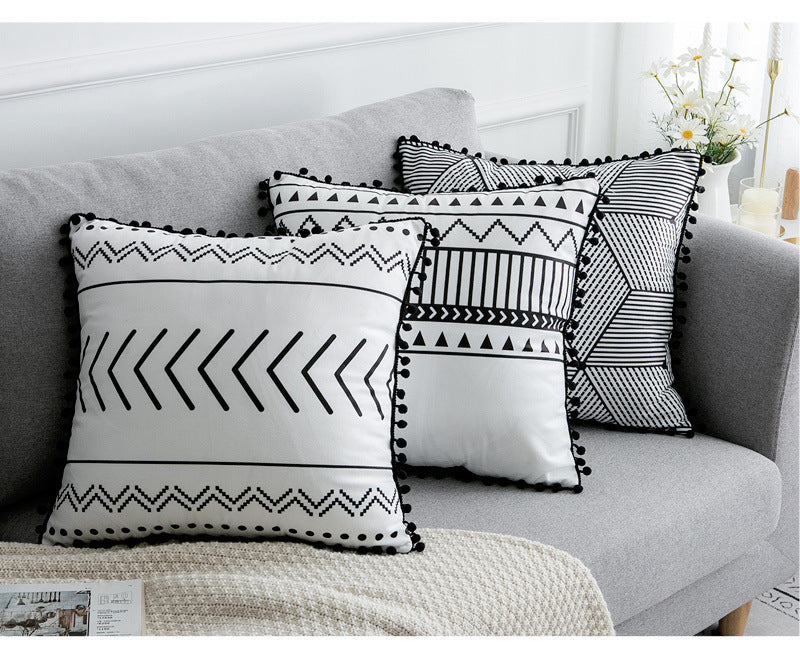 Boho Geometric Throw Pillow Cover with Tassels – view 10