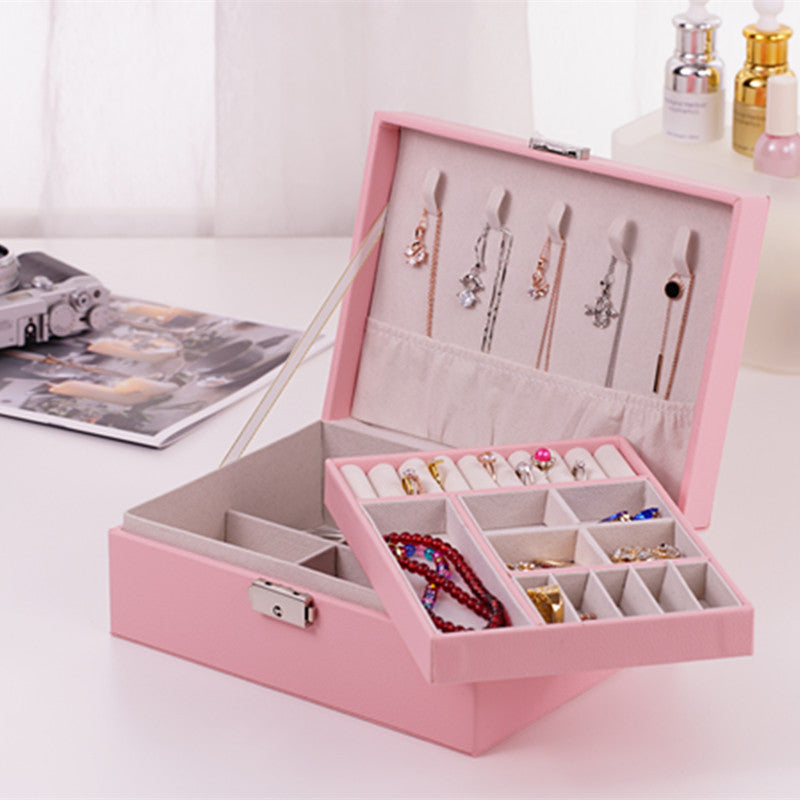 Two-Tier Faux Leather Jewelry Box