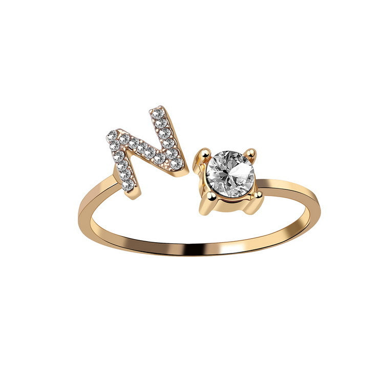 Adjustable initial ring – Gold / N