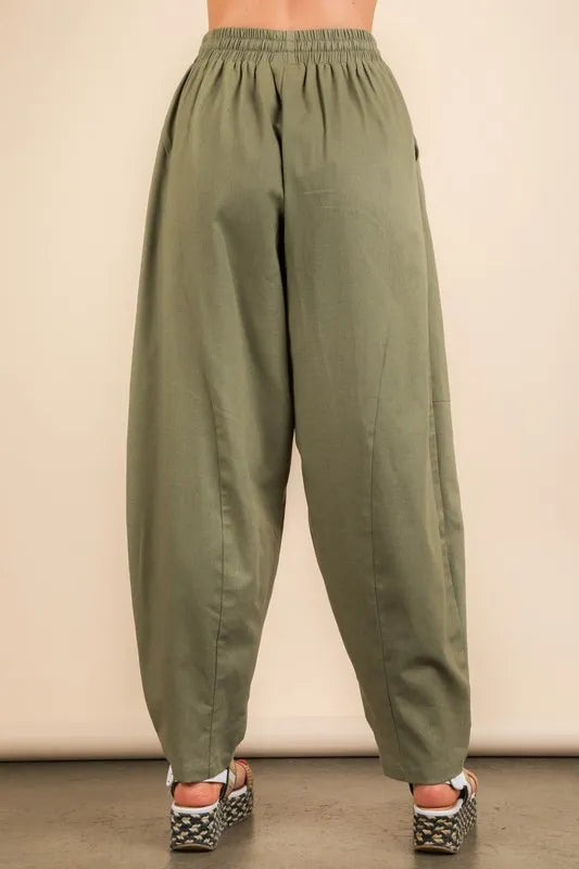 Solid Barrel Woven Pants — view 3