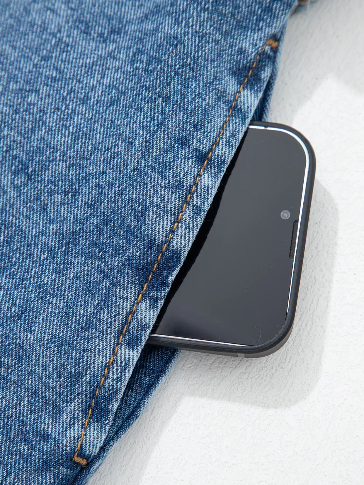 Denim Mini Dress Belted Button Down — view 12