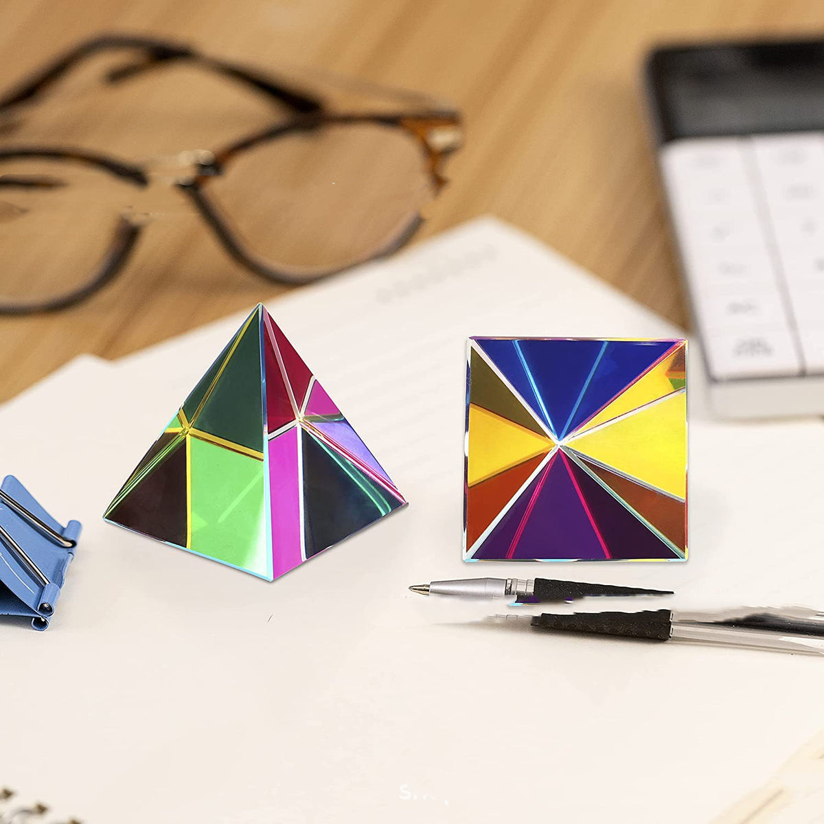 Cube & Pyramid Prism Desk Set – Moonlit Sparkle — product photo 5 | Organic Truth