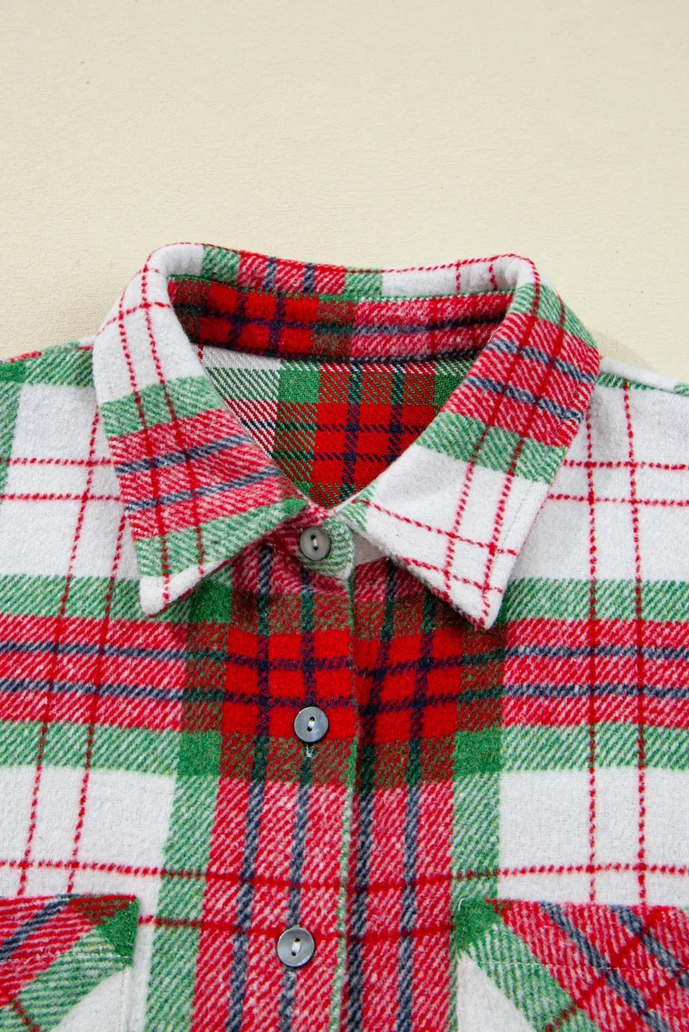Christmas Plaid Shacket – Women's Western Flannel, Red – view 3