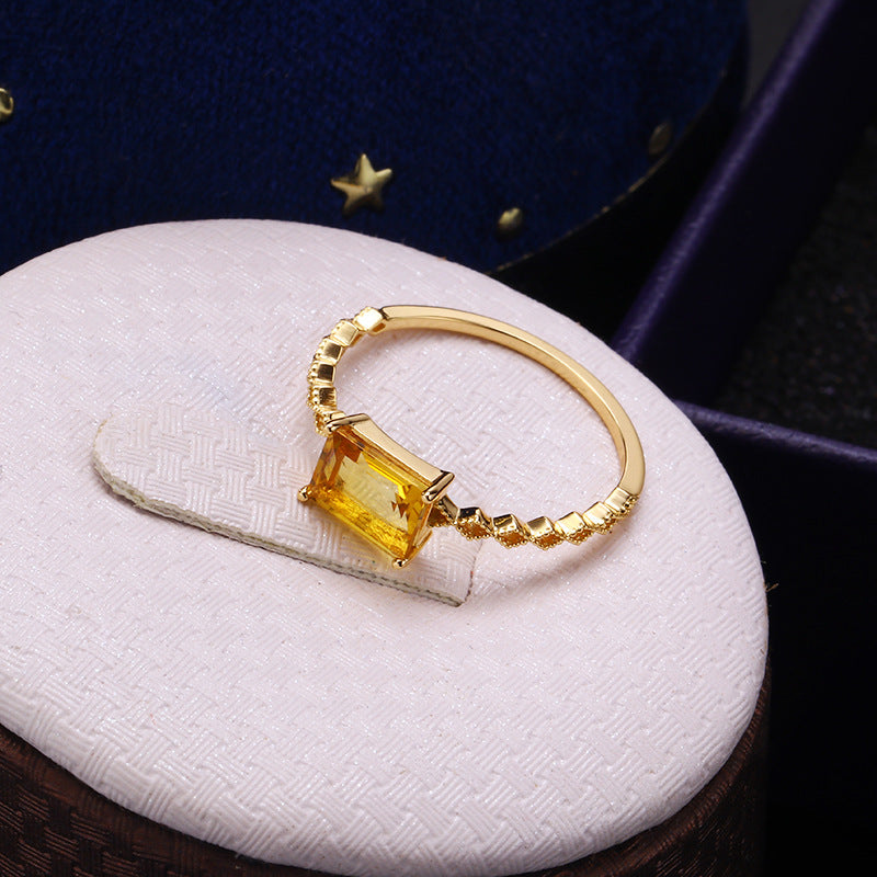Square Soft-Glow Statement Ring – Dual Tone — product photo 2 | Organic Truth