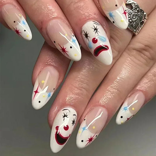 Whimsical Clown Halloween Press-On Nails — product photo 2 | Organic Truth