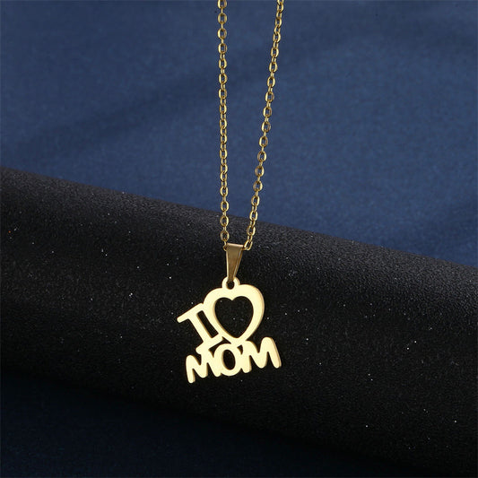 Heart MOM Necklace & Earrings Set – Mama Gift – view 2