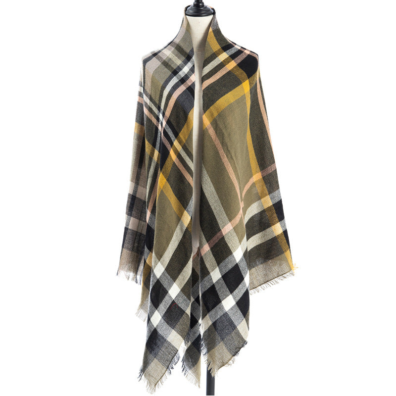 Plaid Square Blanket Scarf – 55 × 55 in – A5