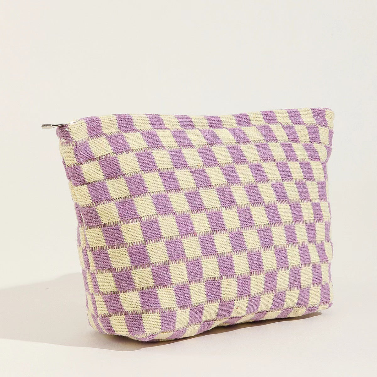 Checkered Knit Makeup Bag – 9 Colors – view 9