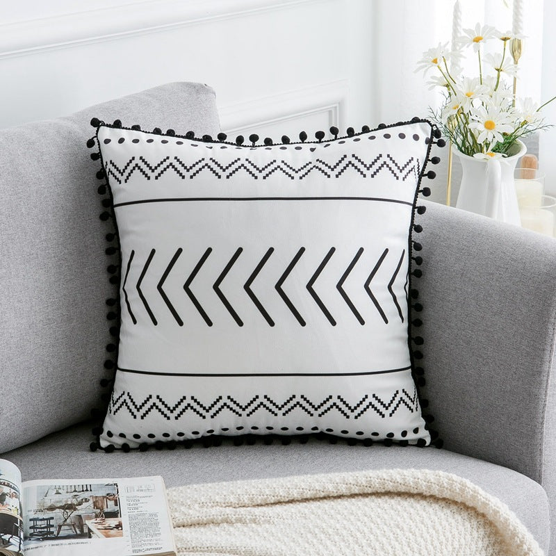 Boho Geometric Throw Pillow Cover with Tassels – view 4