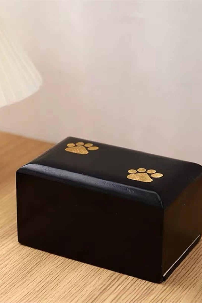 Pet Urn for Ashes – Paw Print Solid Wood, 2 Sizes – view 3
