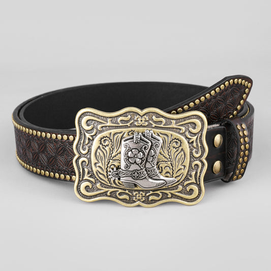 Longhorn Studded Western Belt – 4 Buckle Styles – view 2