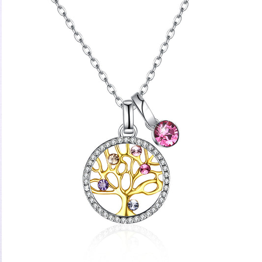 Lucky Tree Pendant Necklace – Sparkle Leaf Glow — product photo 2 | Organic Truth