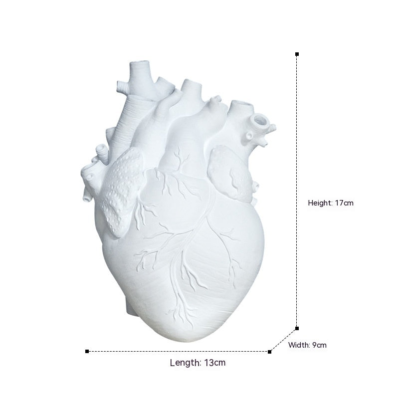 Anatomical Heart Resin Vase – White