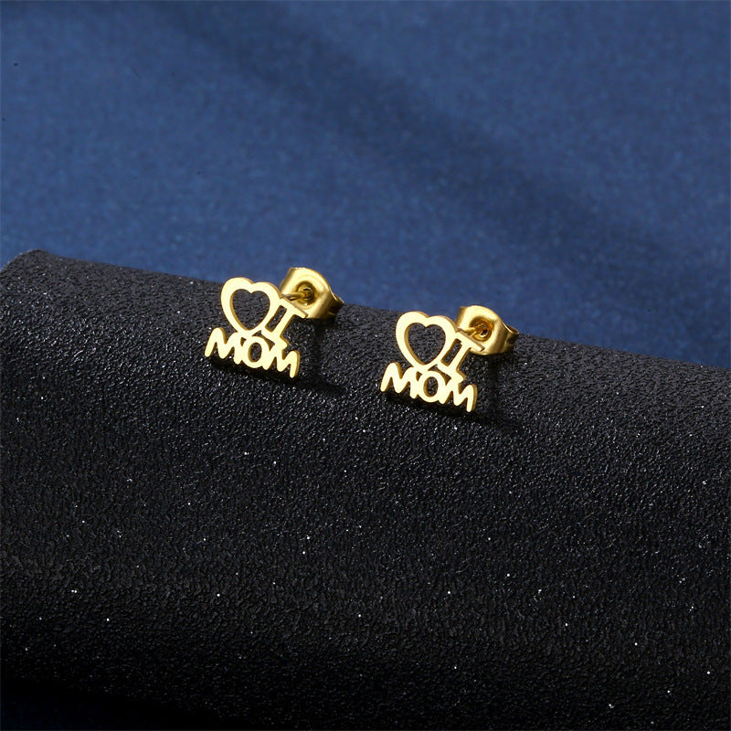 Heart MOM Necklace & Earrings Set – Mama Gift – view 5