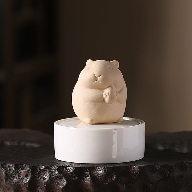 Small Pet Urn for Ashes – Ceramic Hamster – view 3