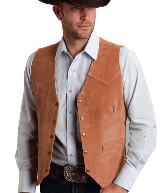 Men's Suede-Look Western Vest – 5 Colors – view 2