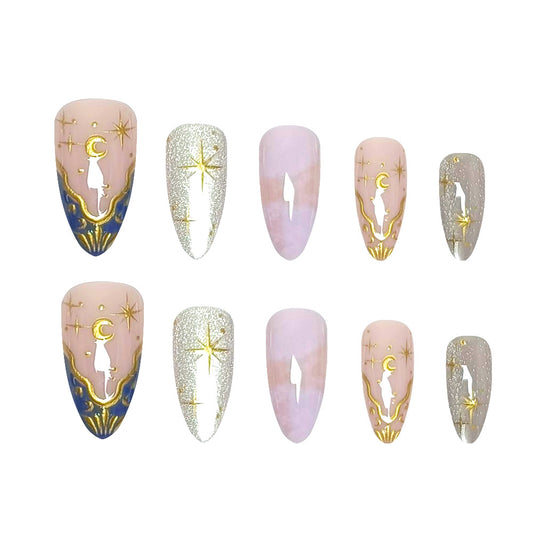 Celestial Cat-Eye Press-On Nails – 24 Pcs – view 2