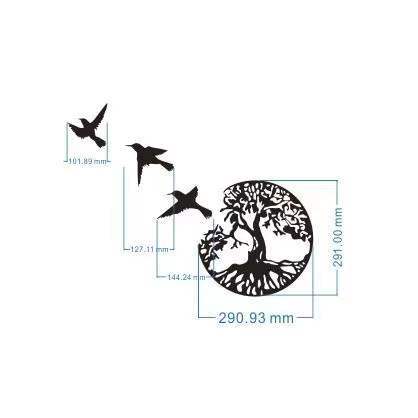 Tree of Life Metal Wall Art with Birds – view 2