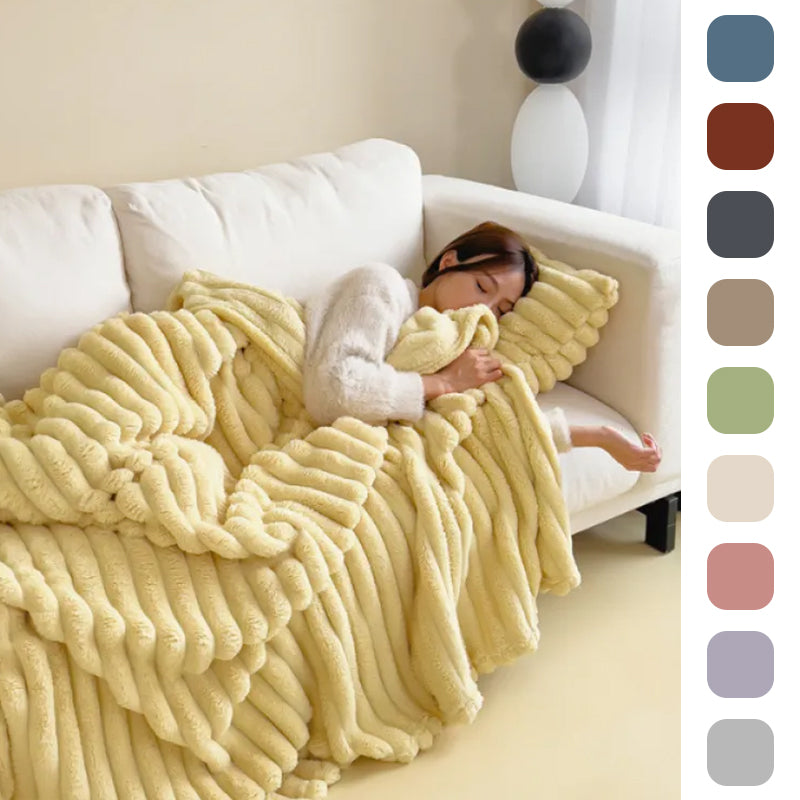 Bubble Texture Faux Fur Throw Blanket