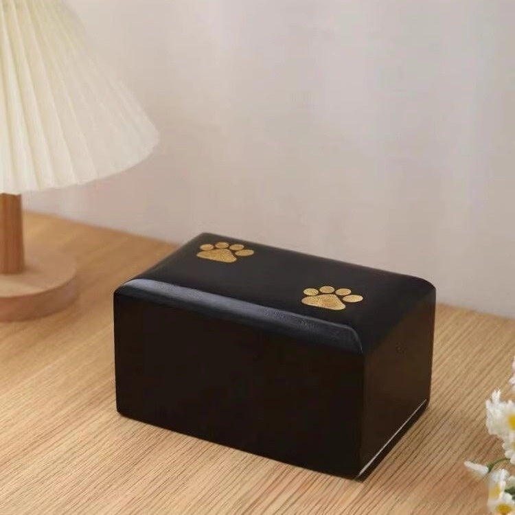 Pet Urn for Ashes – Paw Print Solid Wood, 2 Sizes – view 5