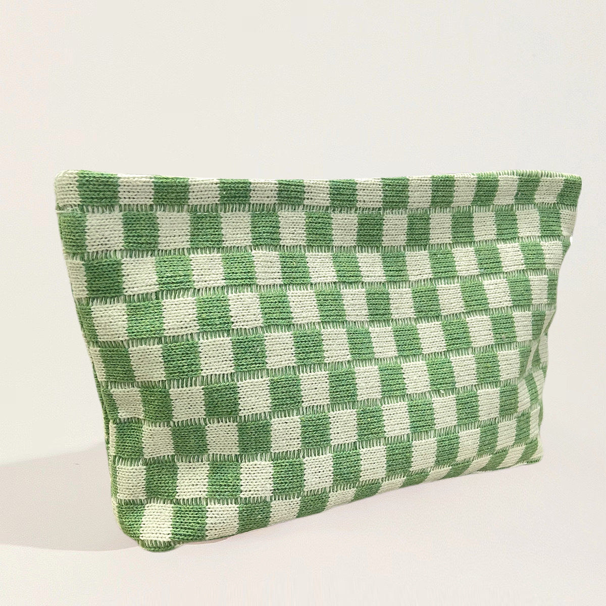Checkered Knit Makeup Bag – 9 Colors – view 10
