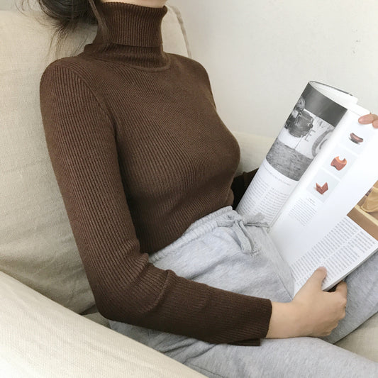 Maternity Turtleneck Sweater – Rib Knit, Free Size – view 2