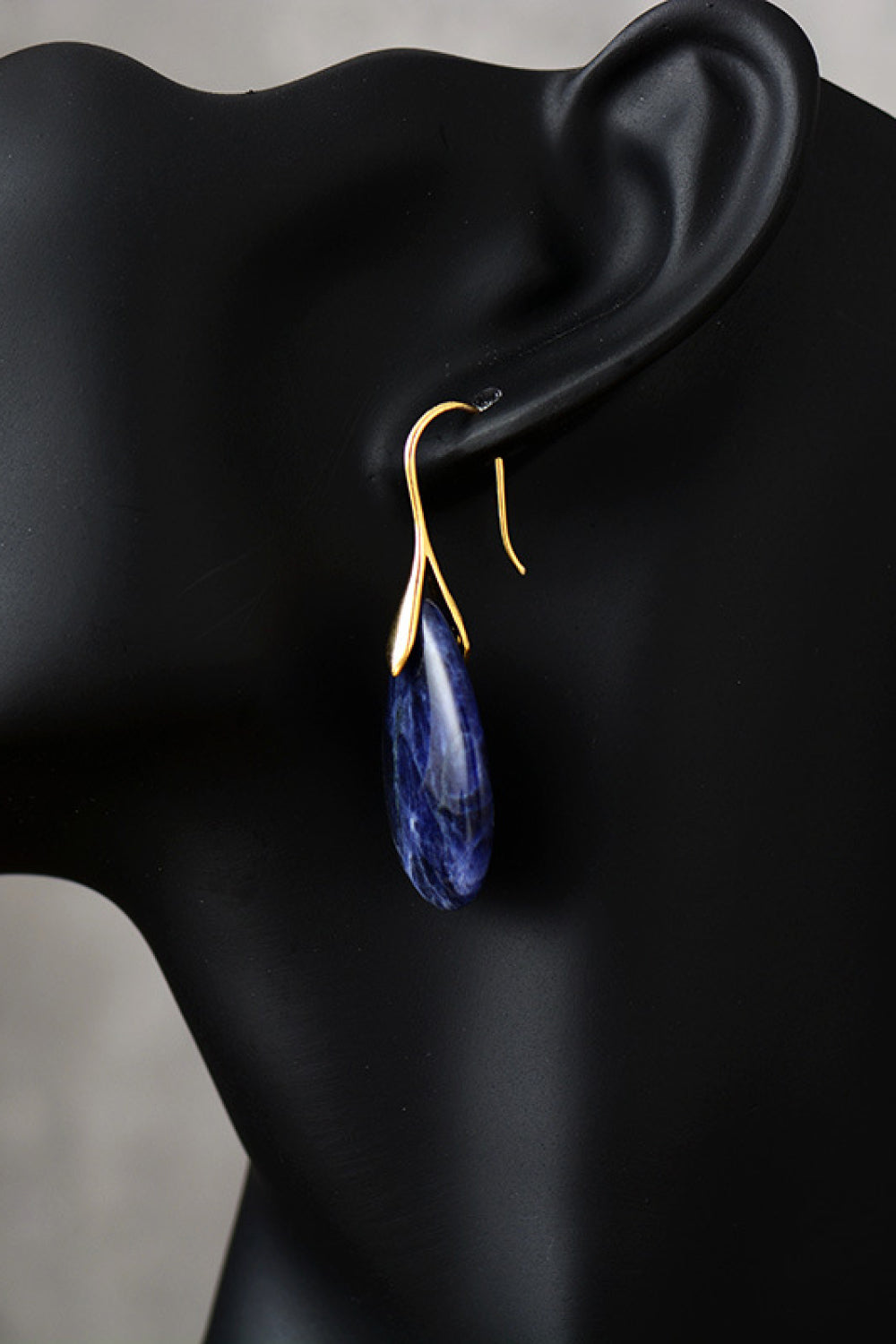 Metal-Trim Teardrop Stone Earrings — product photo 3 | Organic Truth