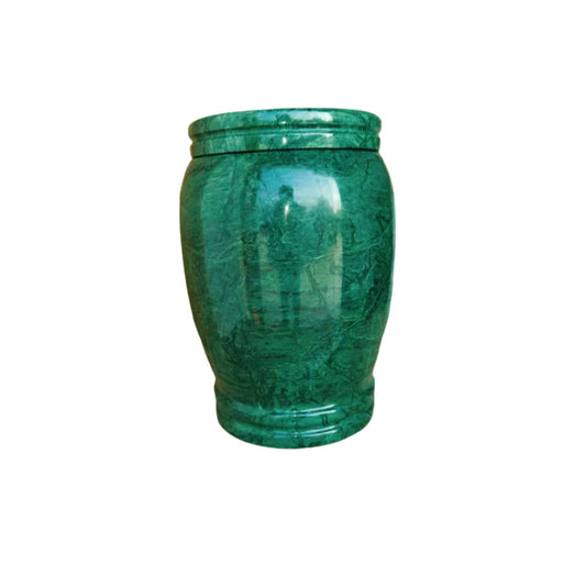 Cremation Urn for Ashes – Green & Gold Jar – view 2
