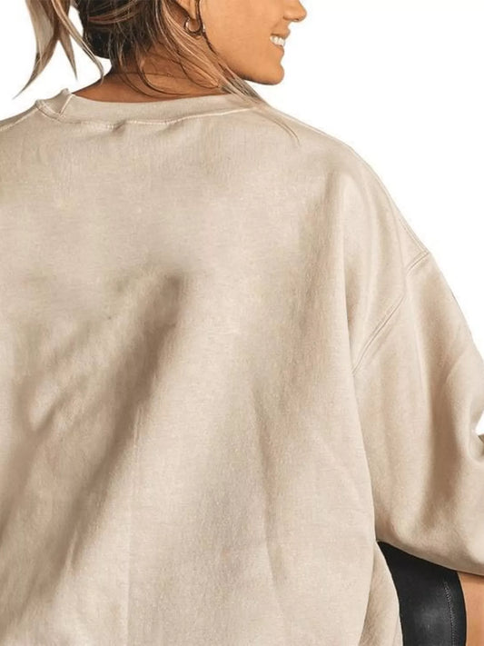Halloween Sweatshirt — Pumpkin & Skeleton Prints — product photo 2 | Organic Truth