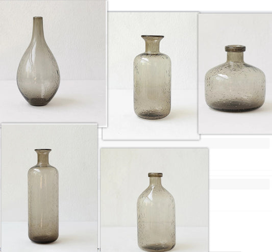 Smoky Grey Glass Bud Vase – view 2