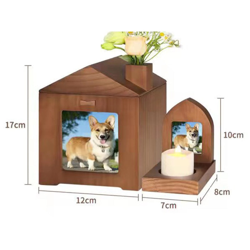Pet Urn for Ashes – Wood Cabin Box – view 5