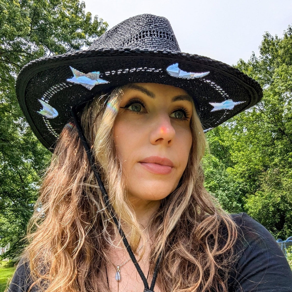 Braided Denim Wide-Brim Sun Hat — product photo 1 | Organic Truth